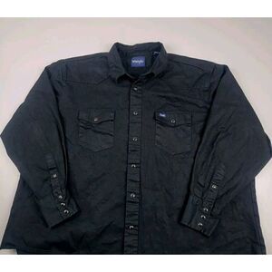 Wrangler‎ Shirt Mens Black Pearl Snap Western Cowboy Rodeo Dance Brushpopper 3X
